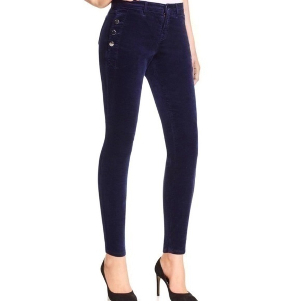 J Brand ZION Blue Velour Velvet Stretch‎ Jeans Size 28